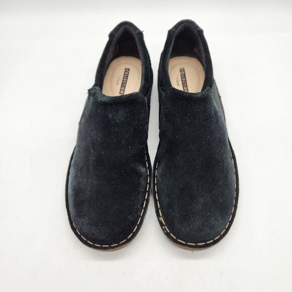 Clarks Collection Loafers Womens 6 Slip On Flats Black Suede #13281 Soft Cushion - Picture 4 of 12